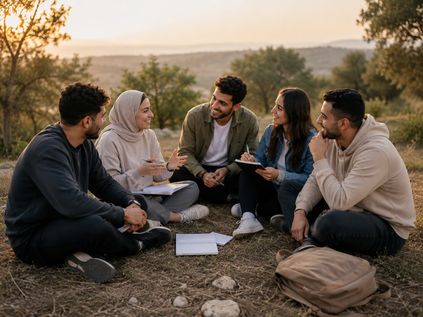 A facilitated real-world group experience outdoors.